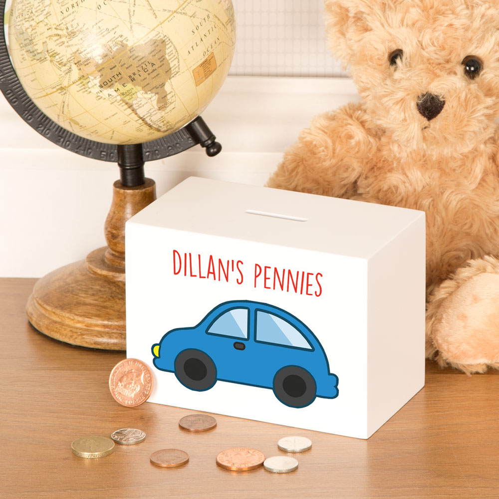 Baby Boy Car Design Customised Money Box