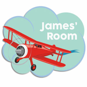 Biplane Bedroom Door Plaque