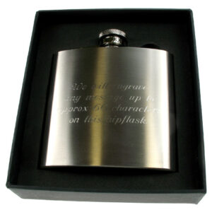 Engraved Satin Steel Hip Flask: Father of the Groom Gift