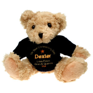 Personalised Light Brown Christening Teddy Bear for a Boy