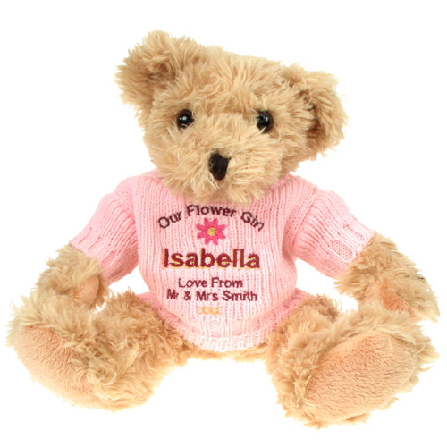 Personalised Teddy Bear for a Flowergirl