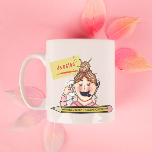 Personalised Female Receptionist Mug
