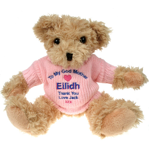Personalised Light Brown Teddy Bear: God Mother