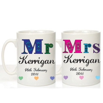 Mr and Mrs Wedding Anniversary Mugs