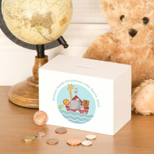Noahs Ark Personalised Christening Gift Money Box