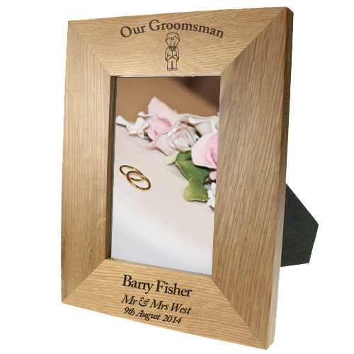 Portrait oak frame:Groomsman