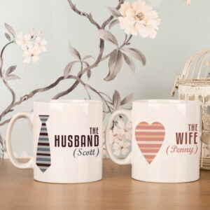 Personalised Husband and Wife Mug Set