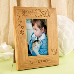 Personalised Me and my Cat Oak Frame
