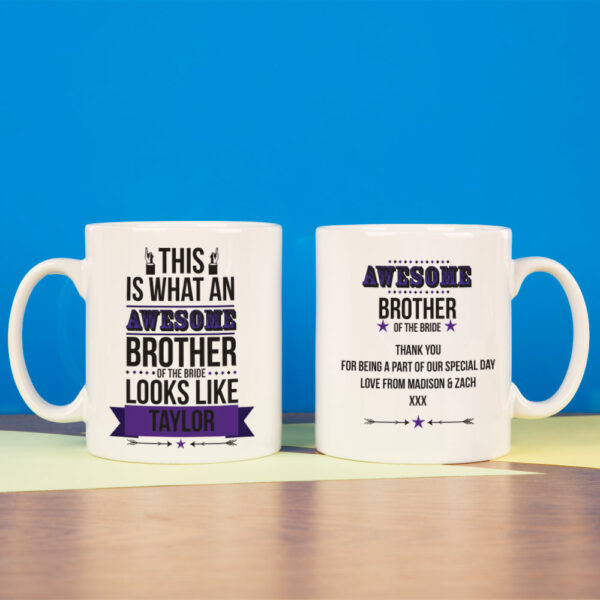 Personalised Awesome Brother of the Bride Mug