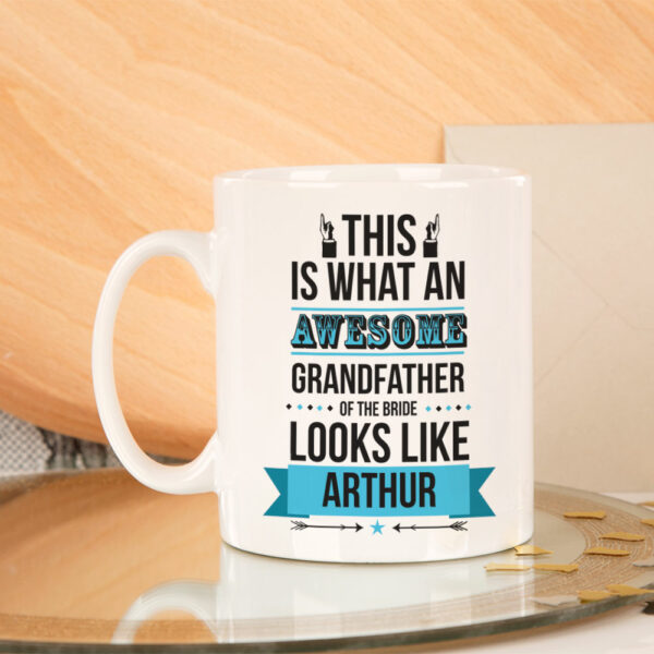 Personalised Awesome Grandfather of the Bride Mug