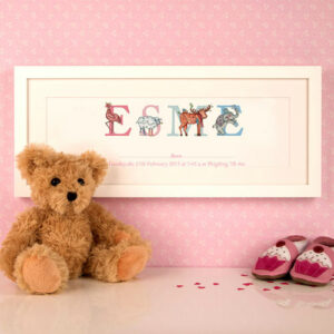 Baby Birth Illustrated Phonetic Name Frame