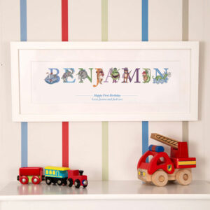 First Birthday Phonetic Illustrated Name Frame
