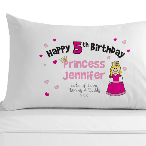 Personalised Birthday Princess Pillowcase