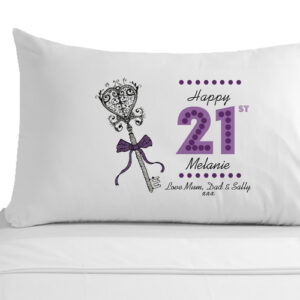 Personalised 21st Birthday Key Pillowcase