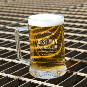 Awesome Best Man Customised Glass Beer Tankard