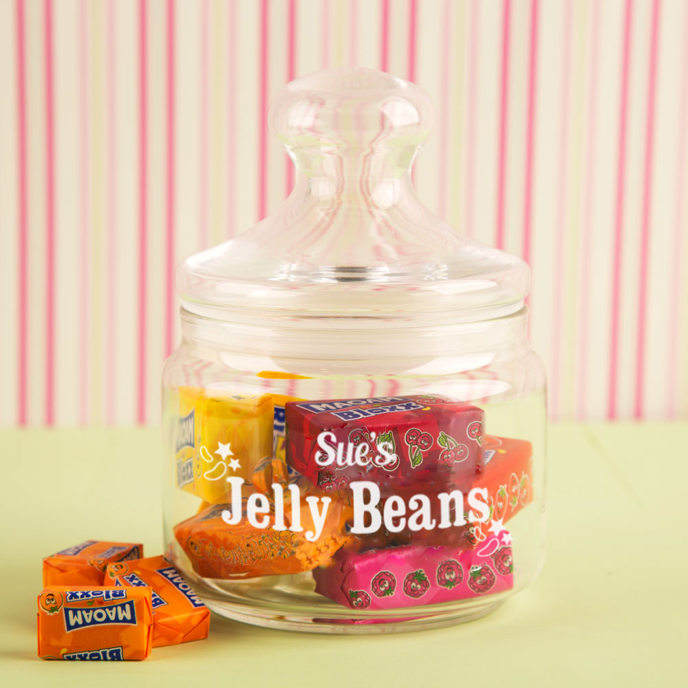 Personalised Jelly Beans Glass Sweet Jar