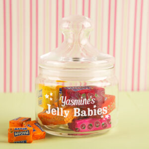 Personalised Jelly Babies Glass Sweet Jar