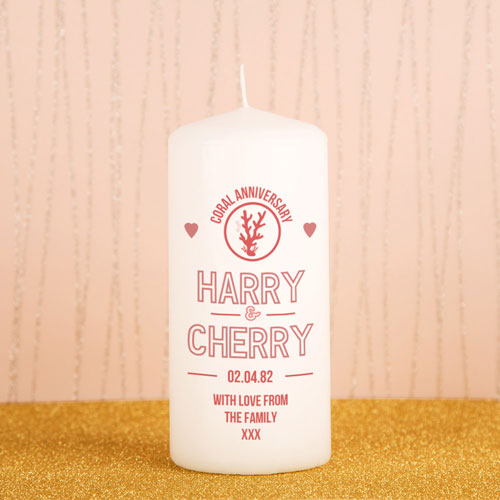 Coral Anniversary Candle