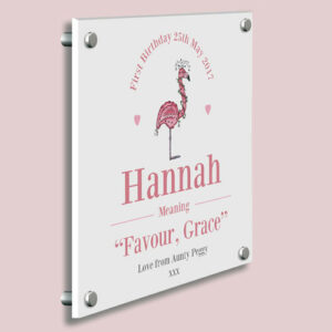 Baby Girl Flamingo Name Meaning Gallery Print