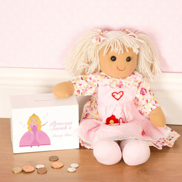 Customised Princess Wooden Money Box for a little Girl