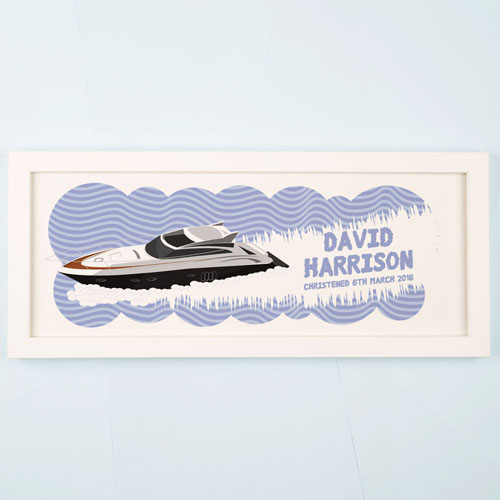 Personalised Speed Boat Framed Print
