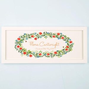 Floral Wreath Personalised Framed Print