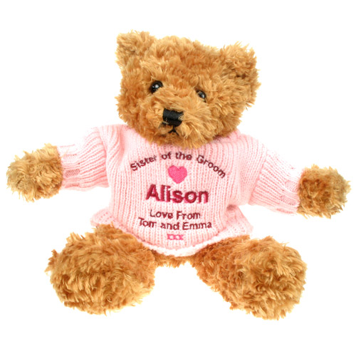 Personalised Sister of the Groom Brown Teddy Bear