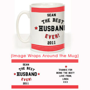 The Best Husband Ever Mug: Red Stripes