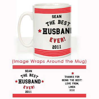 The Best Husband Ever Mug: Red Stripes