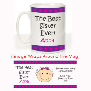 The Best Sister Ever: Personalised Mug