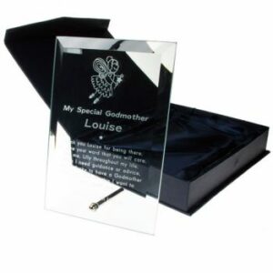Engraved Godmother Glass Plaque
