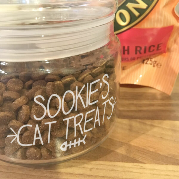Customised Glass Cat Treats Jar