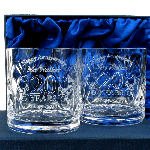 Personalised Wedding Anniversary Whisky Glasses